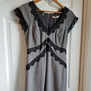 Rebecca Taylor Gray Lace Cocktail Dress